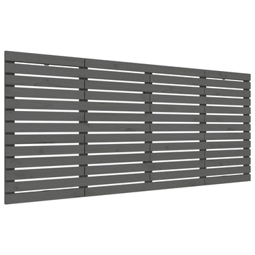 vidaXL Wand-Kopfteil Grau 206x3x91,5 cm Massivholz Kiefer