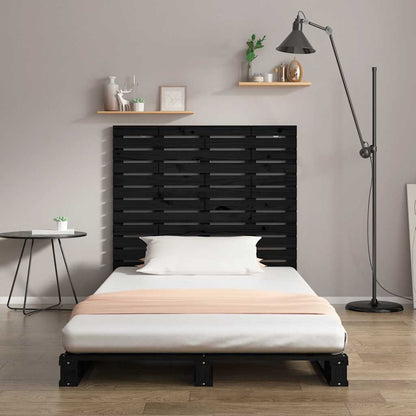 vidaXL Wand-Kopfteil Schwarz 96x3x91,5 cm Massivholz Kiefer