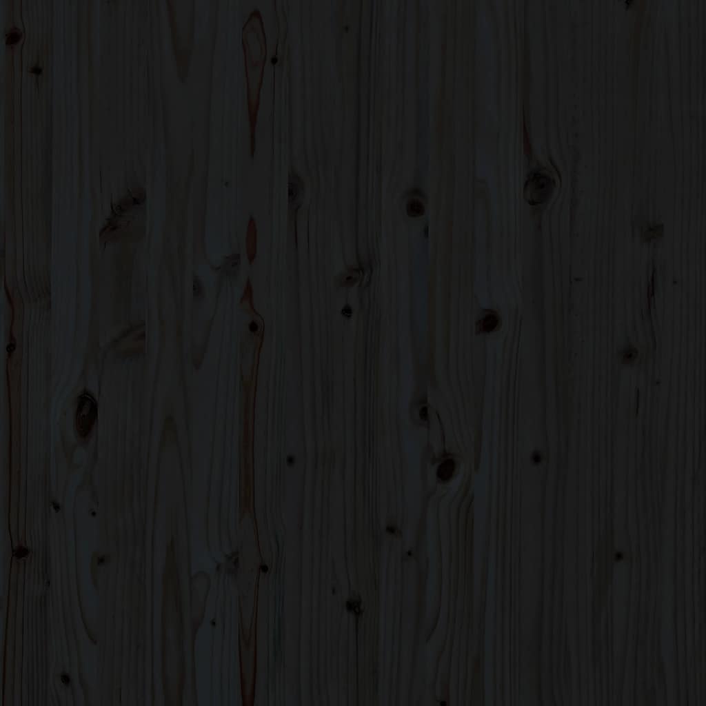 vidaXL Wand-Kopfteil Schwarz 96x3x91,5 cm Massivholz Kiefer