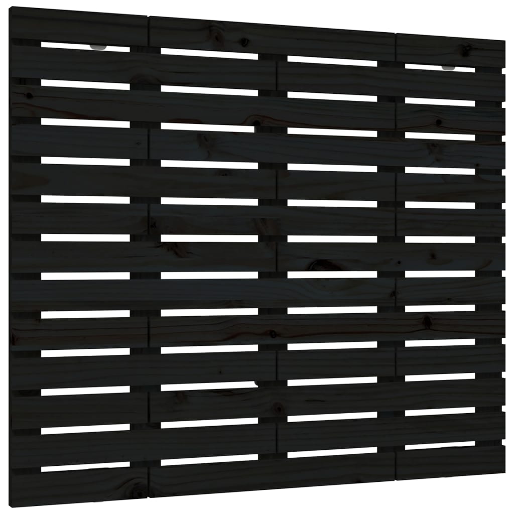 vidaXL Wand-Kopfteil Schwarz 126x3x91,5 cm Massivholz Kiefer