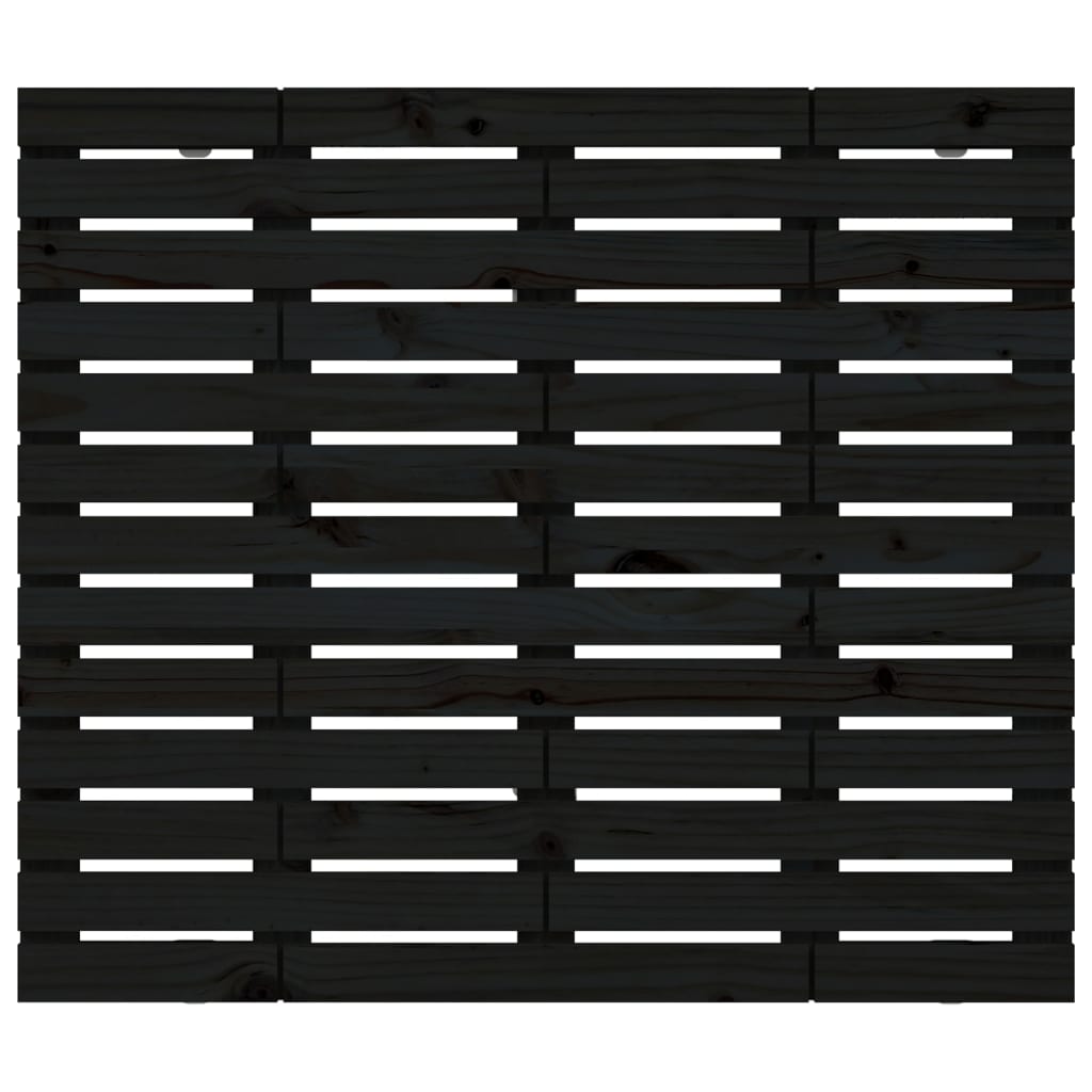 vidaXL Wand-Kopfteil Schwarz 126x3x91,5 cm Massivholz Kiefer