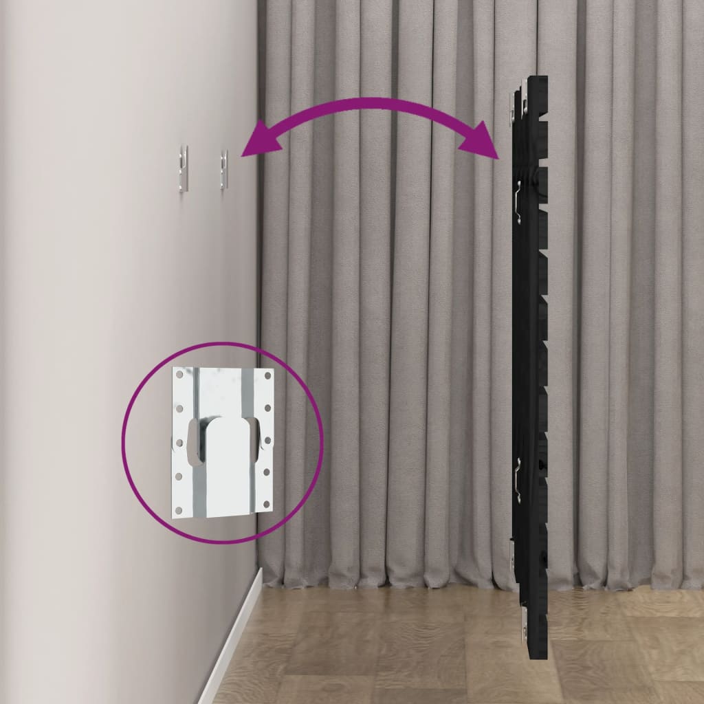 vidaXL Wand-Kopfteil Schwarz 126x3x91,5 cm Massivholz Kiefer