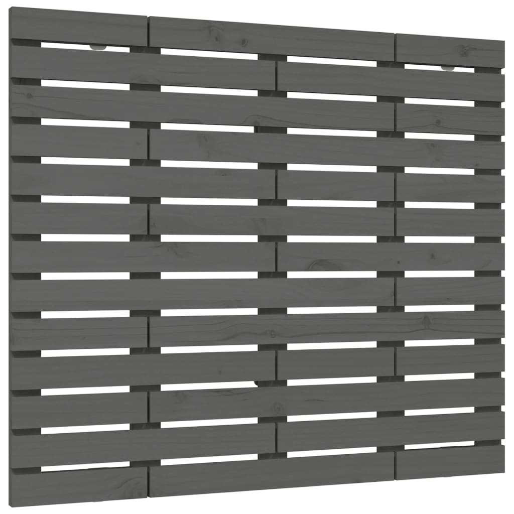 vidaXL Wand-Kopfteil Grau 146x3x91,5 cm Massivholz Kiefer