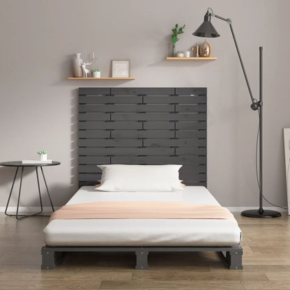 vidaXL Wand-Kopfteil Grau 146x3x91,5 cm Massivholz Kiefer
