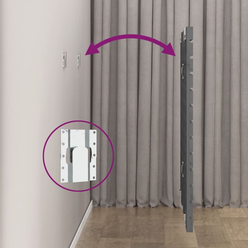 vidaXL Wand-Kopfteil Grau 146x3x91,5 cm Massivholz Kiefer