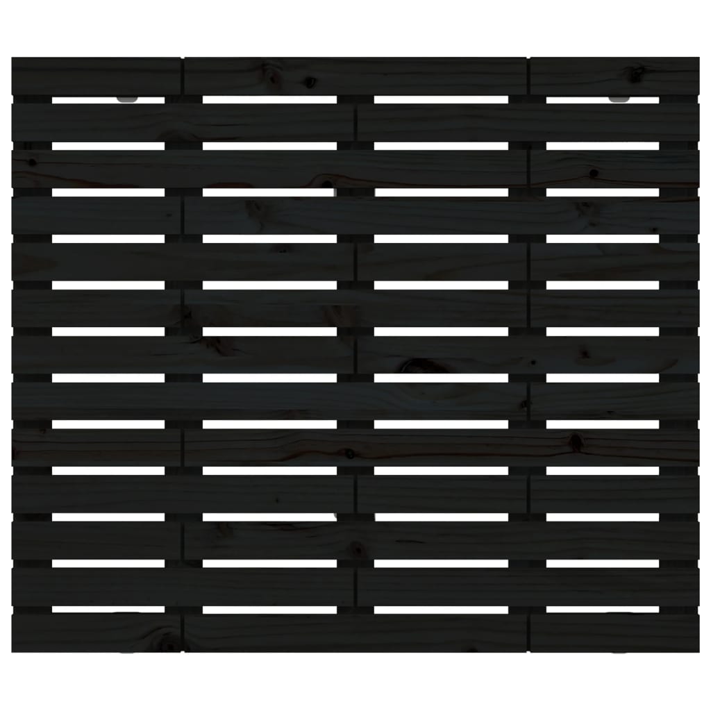 vidaXL Wand-Kopfteil Schwarz 146x3x91,5 cm Massivholz Kiefer