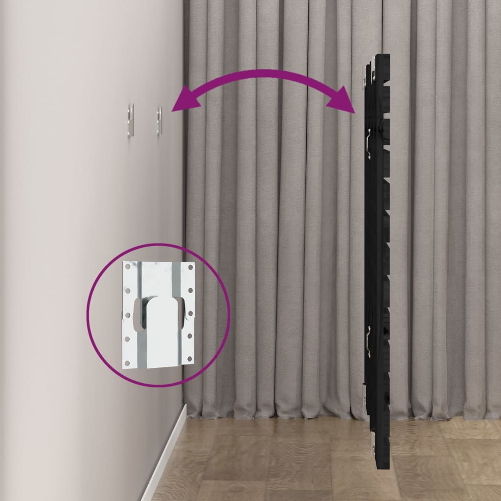 vidaXL Wand-Kopfteil Schwarz 146x3x91,5 cm Massivholz Kiefer