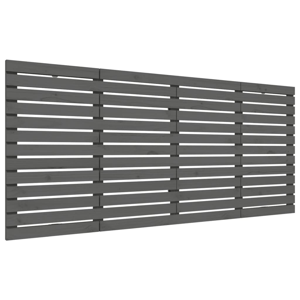 vidaXL Tête de lit murale Gris 166x3x91,5 cm Bois de pin massif