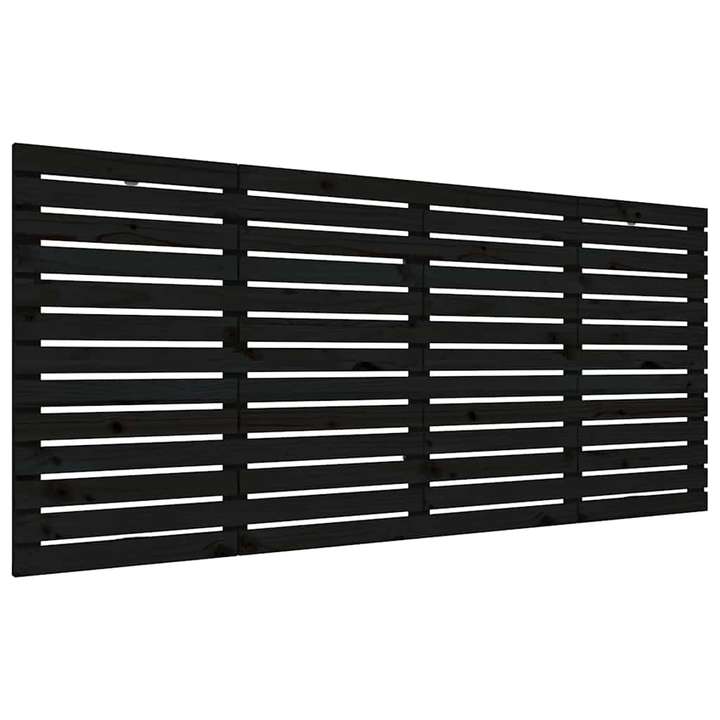 vidaXL Wand-Kopfteil Schwarz 186x3x91,5 cm Massivholz Kiefer