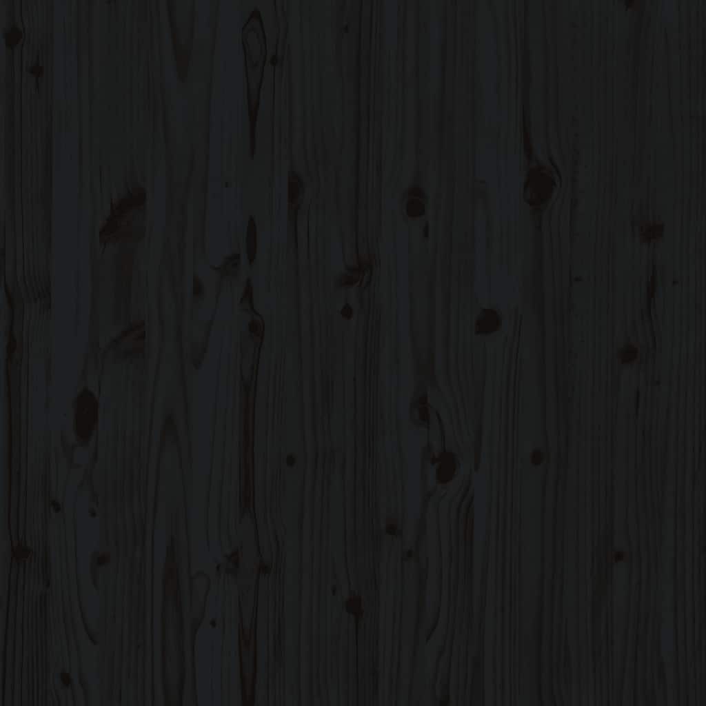 vidaXL Wand-Kopfteil Schwarz 186x3x91,5 cm Massivholz Kiefer