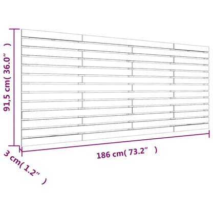 vidaXL Wand-Kopfteil Schwarz 186x3x91,5 cm Massivholz Kiefer