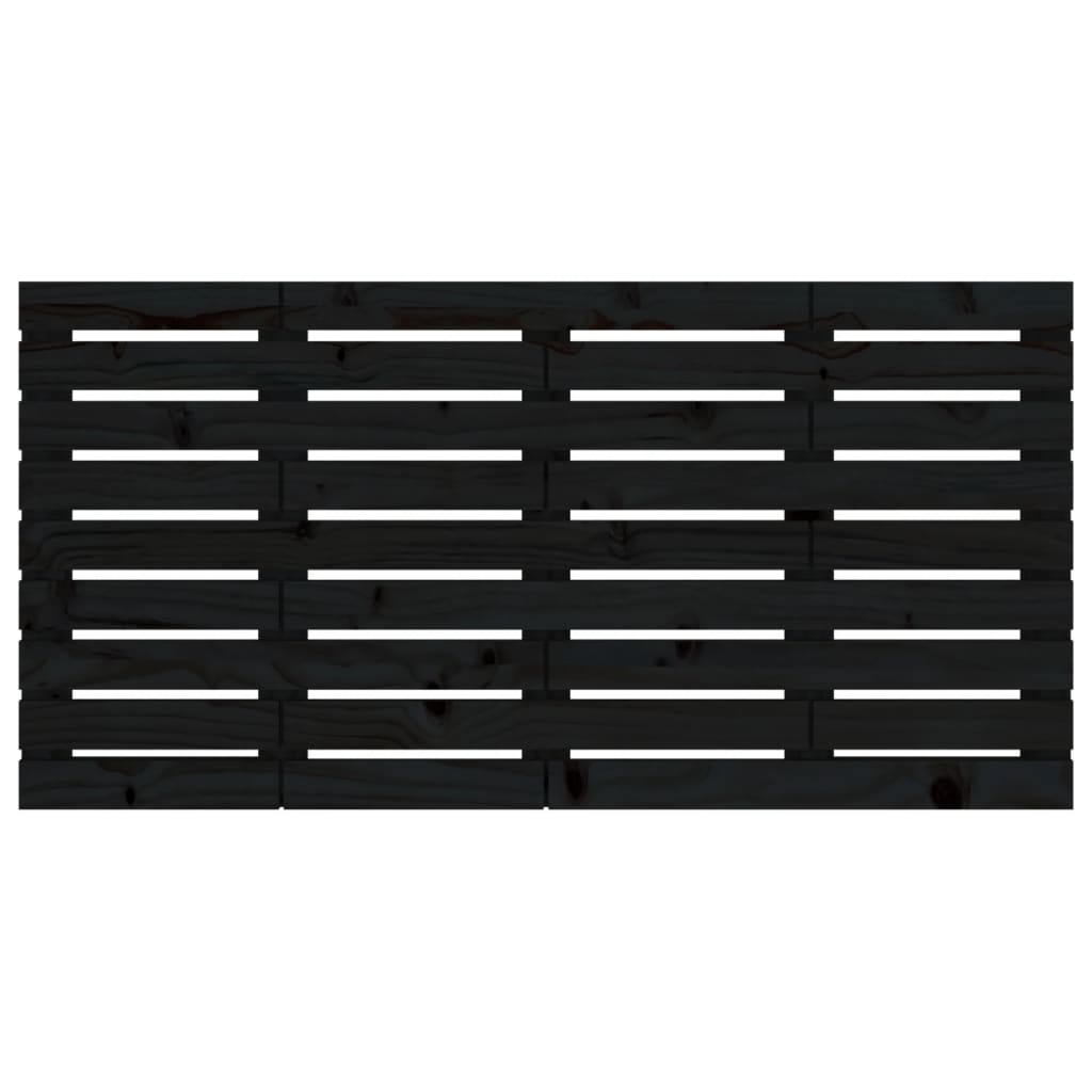vidaXL Wand-Kopfteil Schwarz 126x3x63 cm Massivholz Kiefer