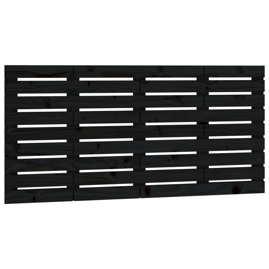vidaXL Wand-Kopfteil Schwarz 156x3x63 cm Massivholz Kiefer