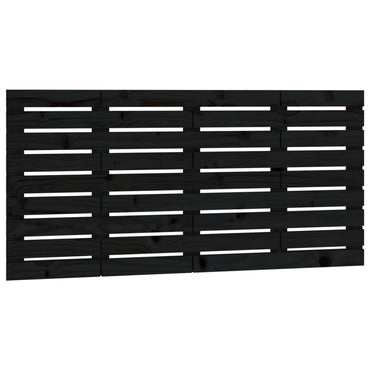 vidaXL Wand-Kopfteil Schwarz 156x3x63 cm Massivholz Kiefer