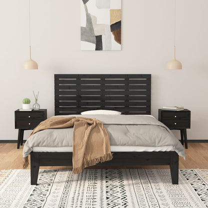 vidaXL Wand-Kopfteil Schwarz 156x3x63 cm Massivholz Kiefer
