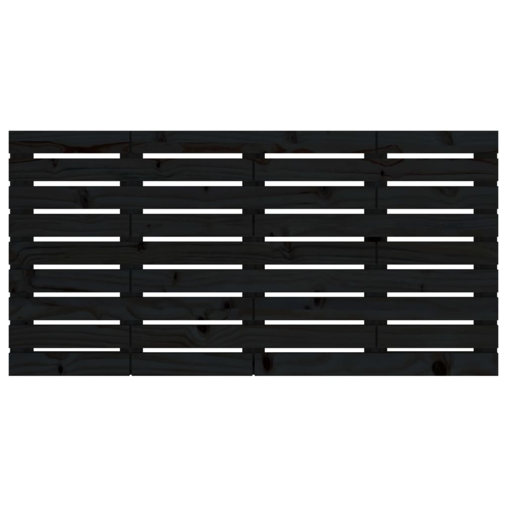 vidaXL Wand-Kopfteil Schwarz 156x3x63 cm Massivholz Kiefer