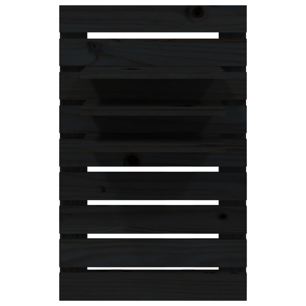 vidaXL Tables de chevet murales 2 pcs Noir Bois de pin massif