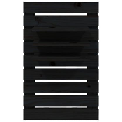 vidaXL Tables de chevet murales 2 pcs Noir Bois de pin massif