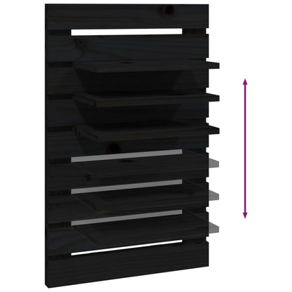 vidaXL Tables de chevet murales 2 pcs Noir Bois de pin massif
