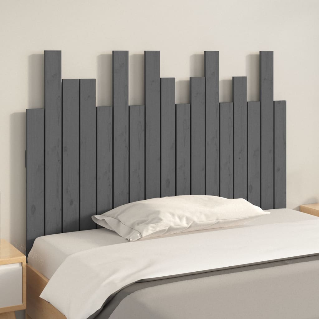 vidaXL Wand-Kopfteil Grau 108x3x80 cm Massivholz Kiefer