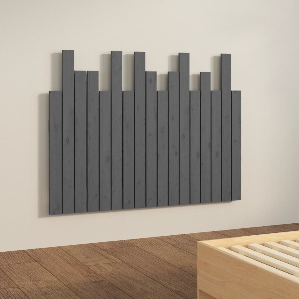 vidaXL Wand-Kopfteil Grau 108x3x80 cm Massivholz Kiefer
