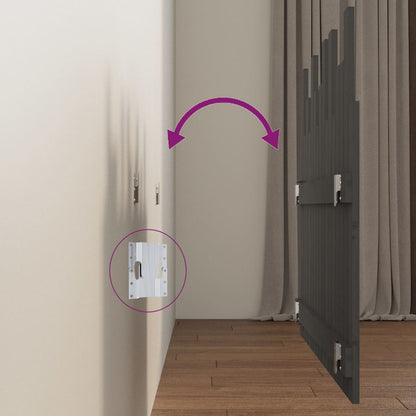 vidaXL Wand-Kopfteil Grau 108x3x80 cm Massivholz Kiefer