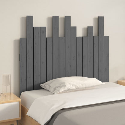 vidaXL Wand-Kopfteil Grau 95,5x3x80 cm Massivholz Kiefer