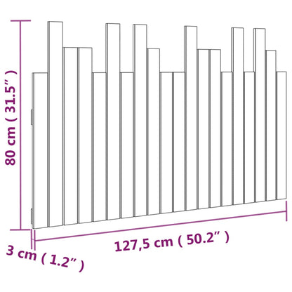 Wand-Kopfteil Grau 127,5x3x80 cm Massivholz Kiefer