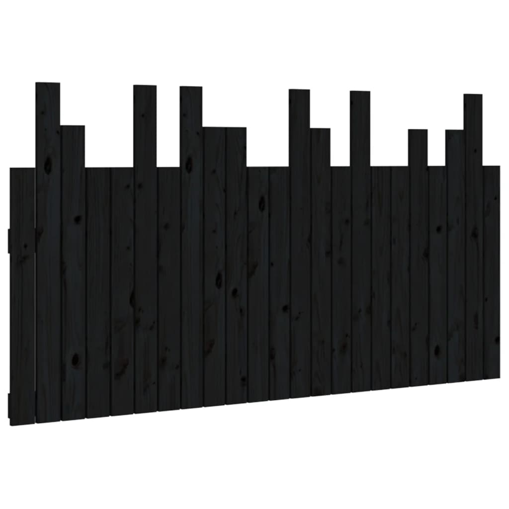 vidaXL Wand-Kopfteil Schwarz 146,5x3x80 cm Massivholz Kiefer