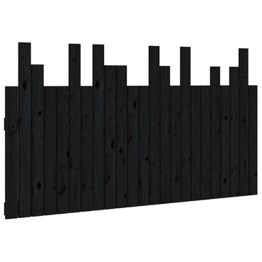 vidaXL Wand-Kopfteil Schwarz 146,5x3x80 cm Massivholz Kiefer