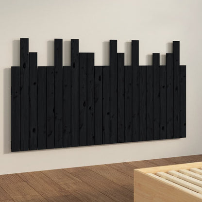 vidaXL Wand-Kopfteil Schwarz 146,5x3x80 cm Massivholz Kiefer