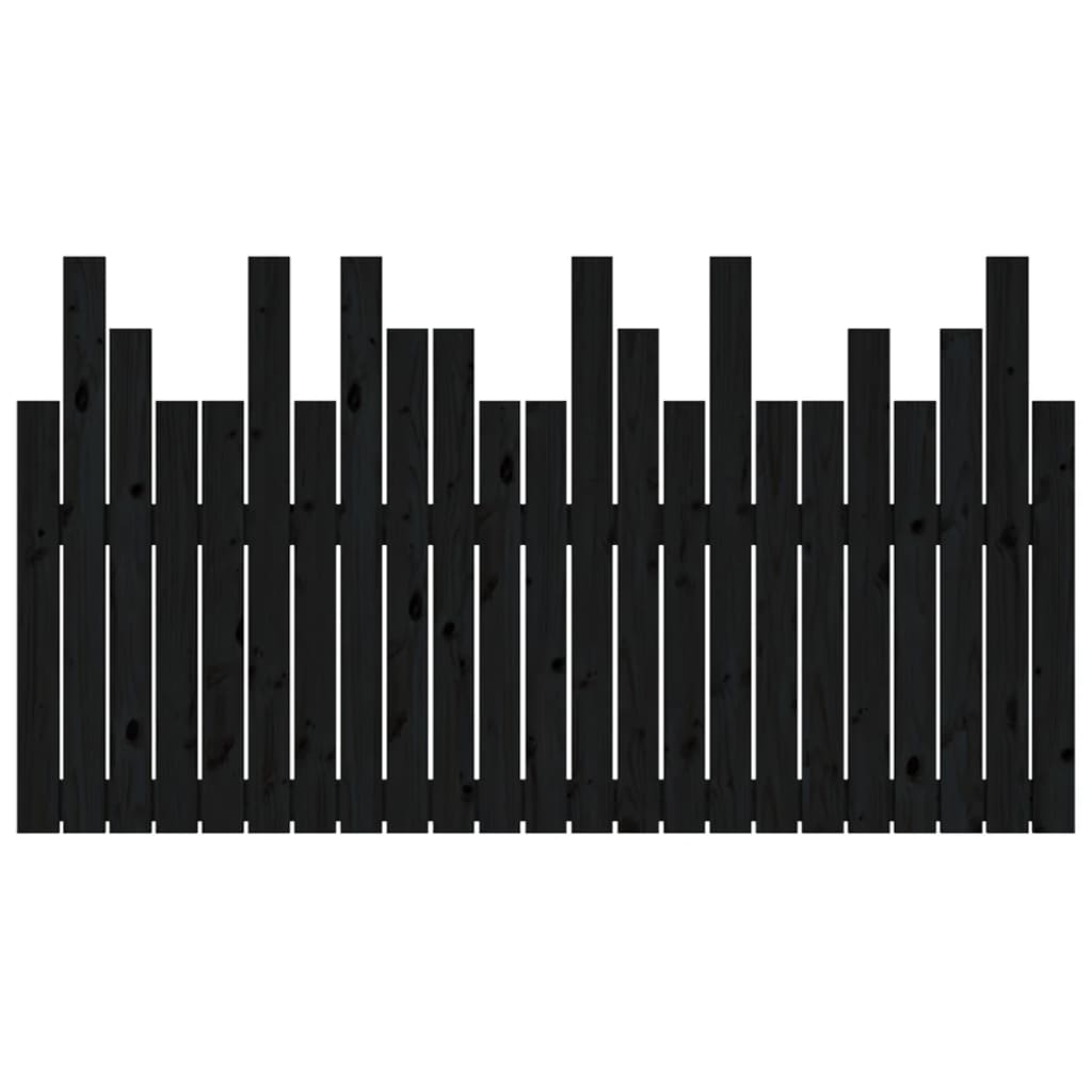 vidaXL Wand-Kopfteil Schwarz 146,5x3x80 cm Massivholz Kiefer