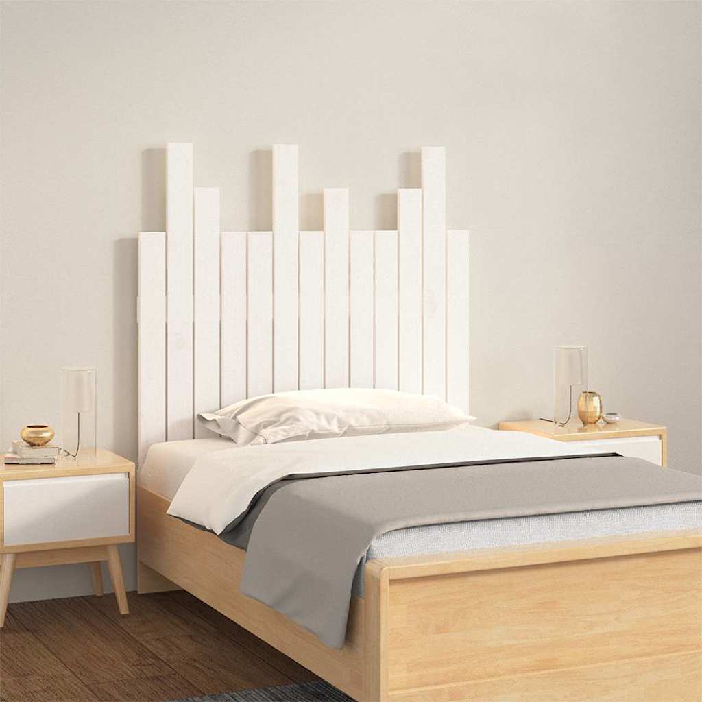vidaXL Tête de lit murale Blanc 82,5x3x80 cm Bois de pin massif