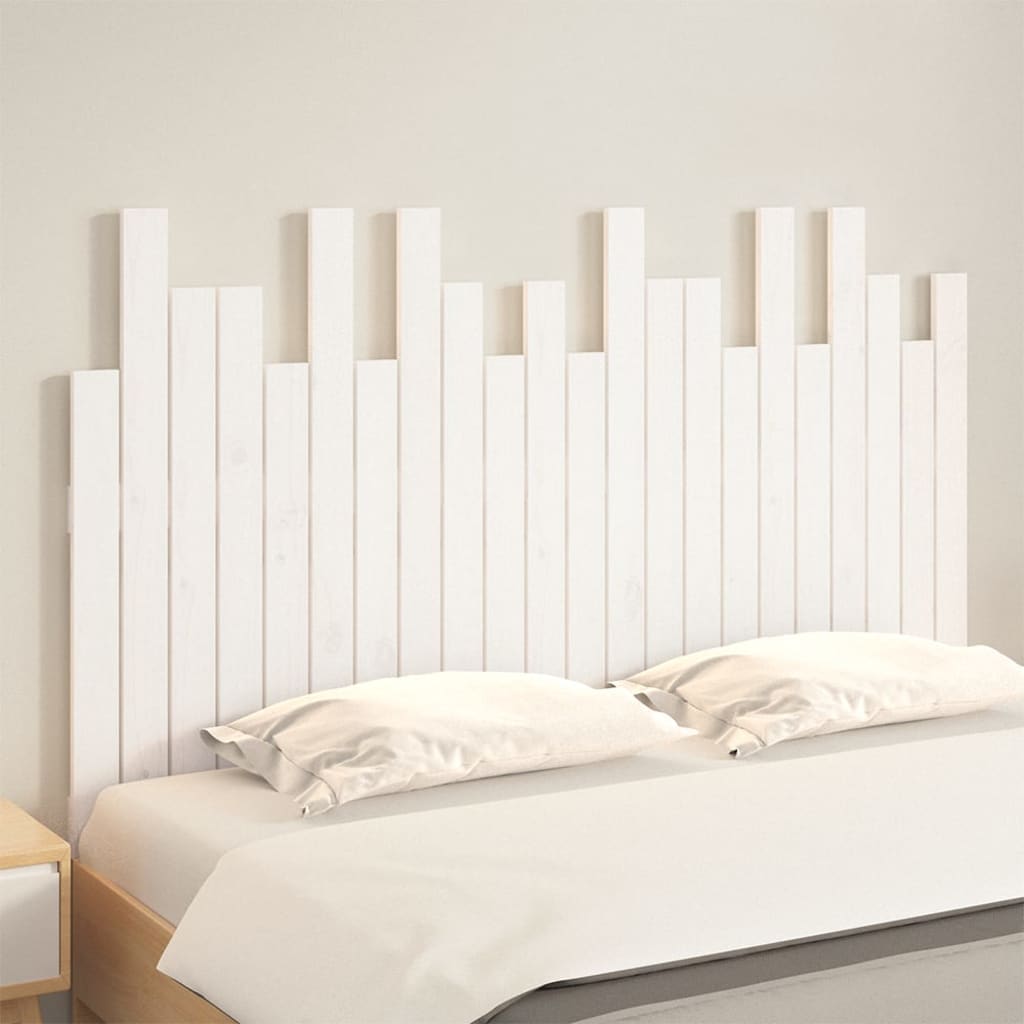 vidaXL Wand-Kopfteil Weiß 140x3x80 cm Massivholz Kiefer