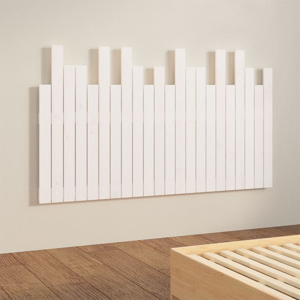 vidaXL Wand-Kopfteil Weiß 140x3x80 cm Massivholz Kiefer
