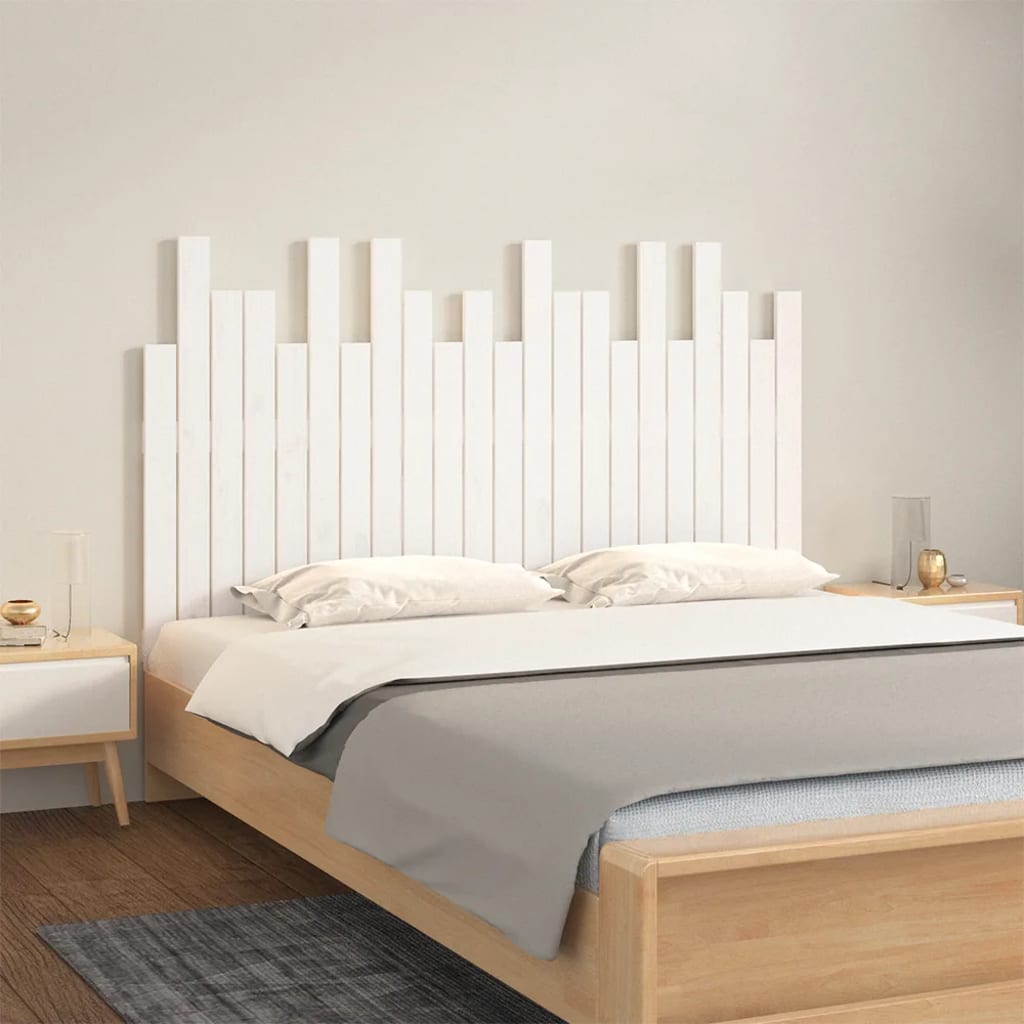 vidaXL Wand-Kopfteil Weiß 140x3x80 cm Massivholz Kiefer