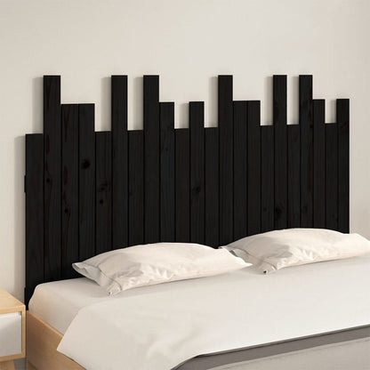 vidaXL Wand-Kopfteil Schwarz 140x3x80 cm Massivholz Kiefer