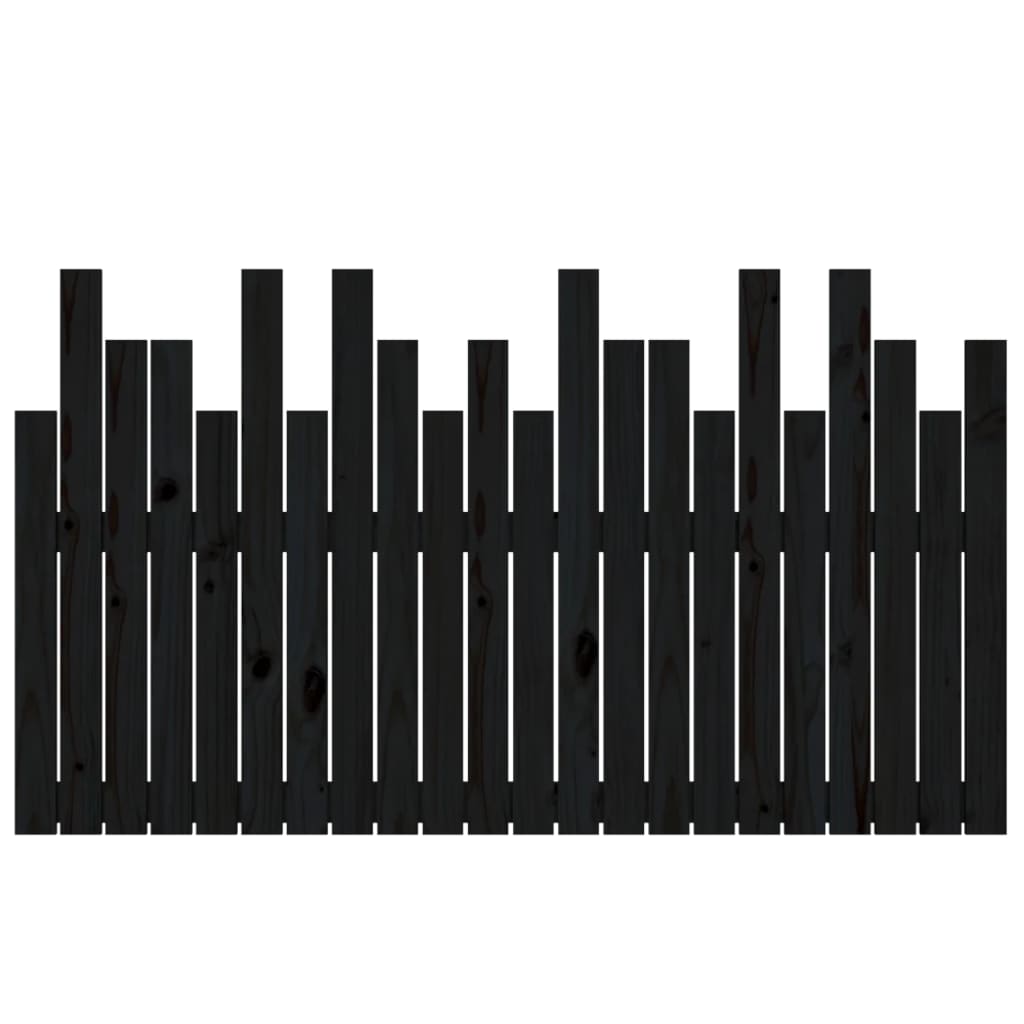 vidaXL Wand-Kopfteil Schwarz 140x3x80 cm Massivholz Kiefer