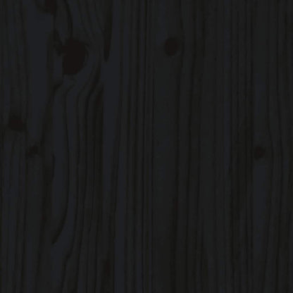 Wand-Kopfteil Schwarz 204x3x60 cm Massivholz Kiefer