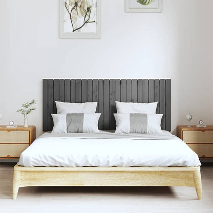 vidaXL Wand-Kopfteil Grau 147x3x60 cm Massivholz Kiefer