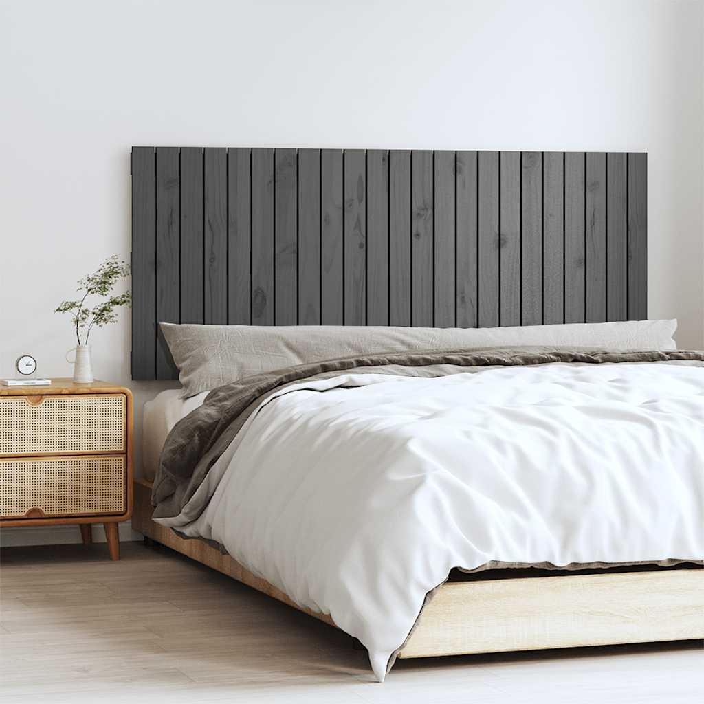 vidaXL Wand-Kopfteil Grau 147x3x60 cm Massivholz Kiefer
