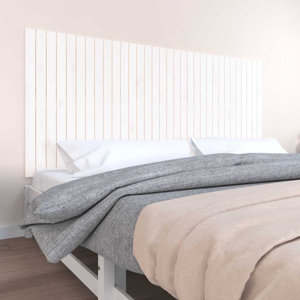vidaXL Wand-Kopfteil Weiß 204x3x90 cm Massivholz Kiefer