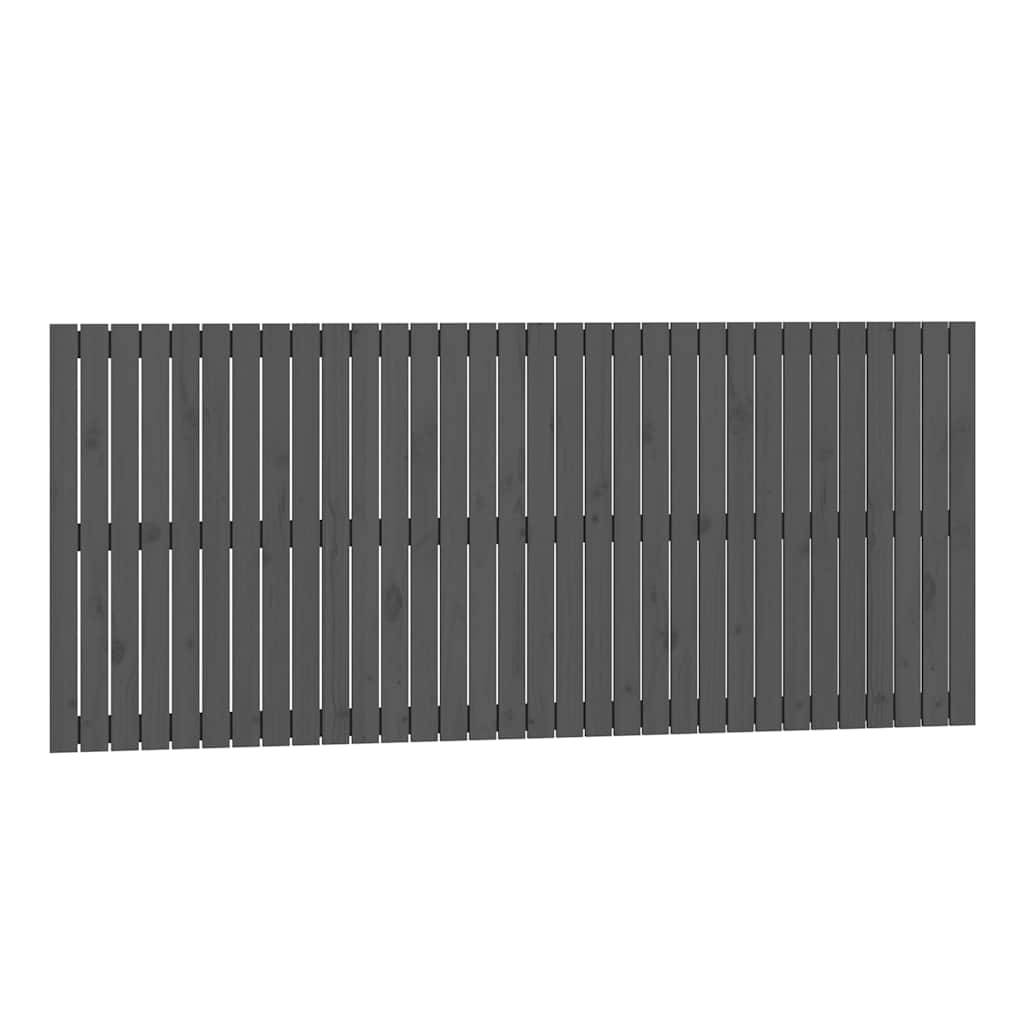 vidaXL Wand-Kopfteil Grau 204x3x90 cm Massivholz Kiefer