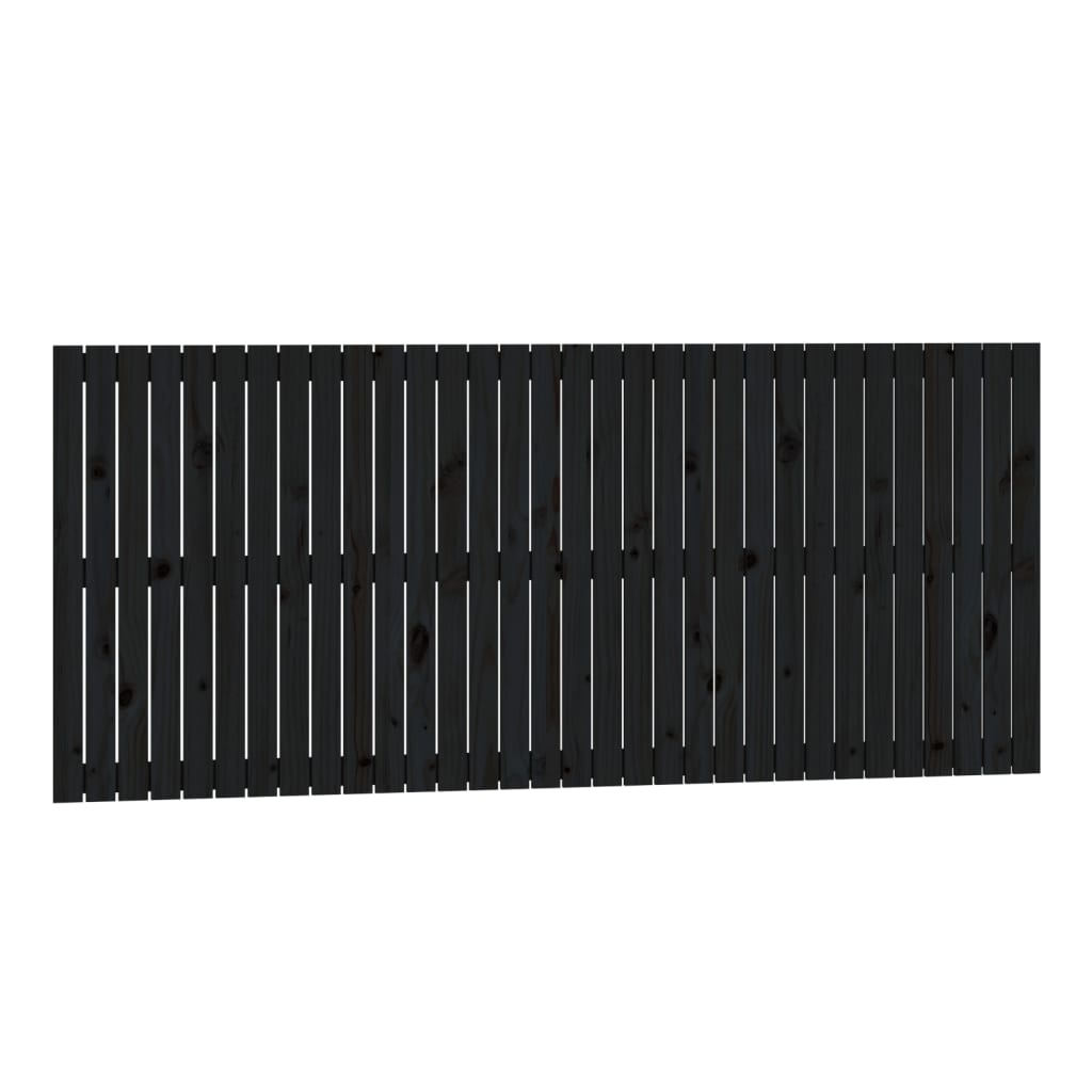 vidaXL Wand-Kopfteil Schwarz 204x3x90 cm Massivholz Kiefer