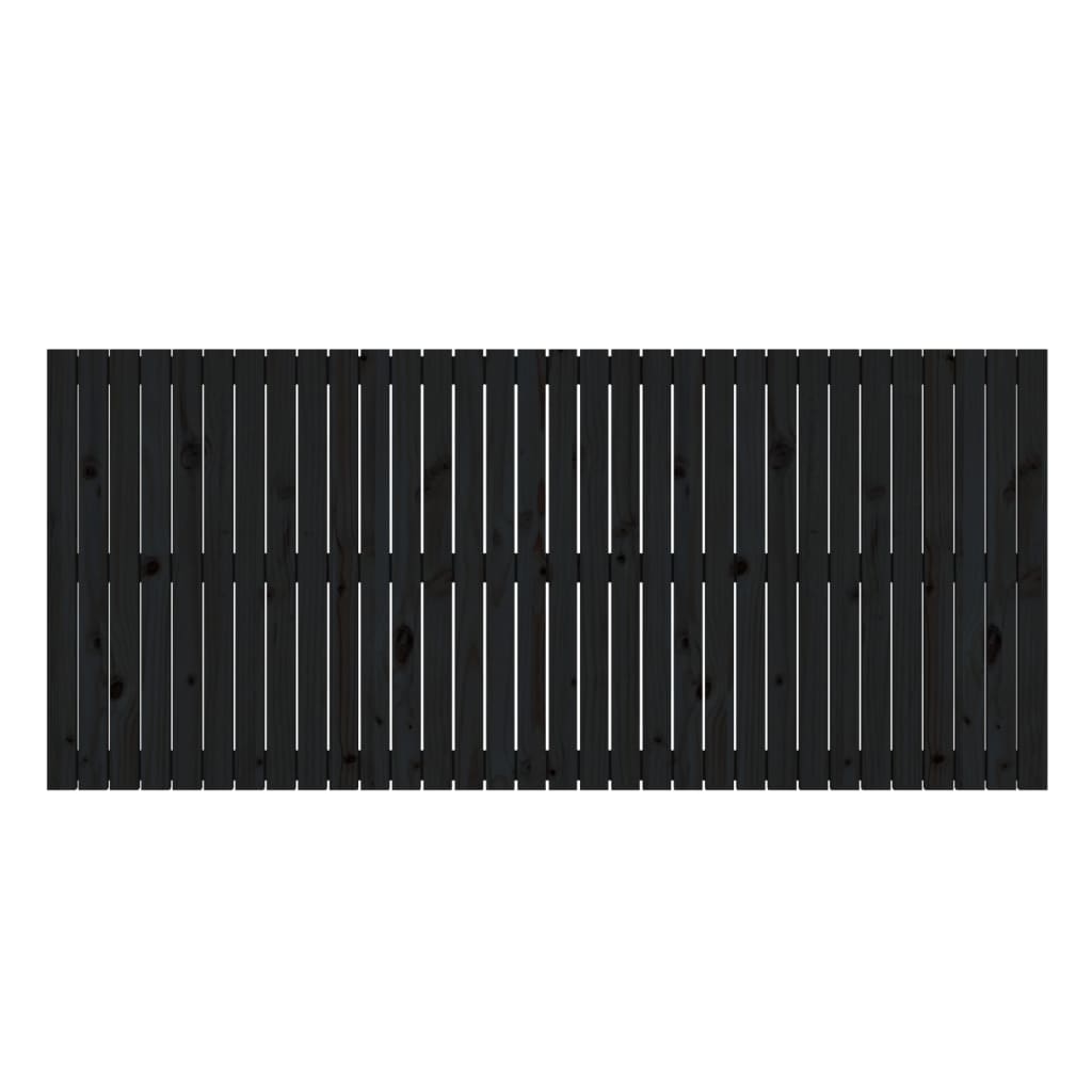 vidaXL Wand-Kopfteil Schwarz 204x3x90 cm Massivholz Kiefer