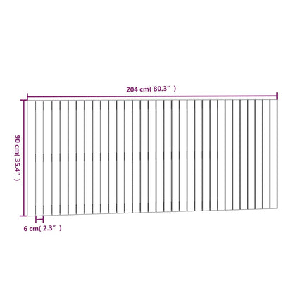 vidaXL Wand-Kopfteil Schwarz 204x3x90 cm Massivholz Kiefer