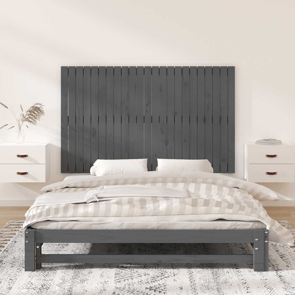 vidaXL Wand-Kopfteil Grau 147x3x90 cm Massivholz Kiefer