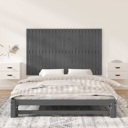 vidaXL Wand-Kopfteil Grau 147x3x90 cm Massivholz Kiefer