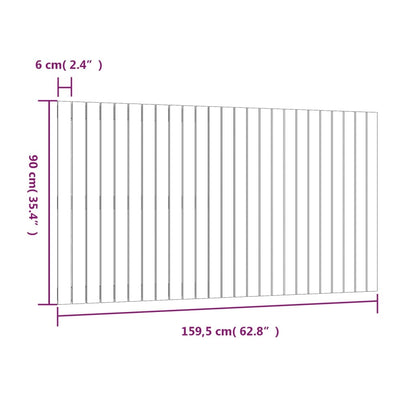 vidaXL Wand-Kopfteil Weiß 159,5x3x90 cm Massivholz Kiefer
