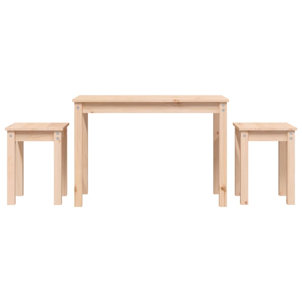 vidaXL Tables gigognes 3 pcs Bois de pin massif